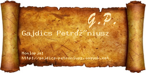 Gajdics Petróniusz névjegykártya